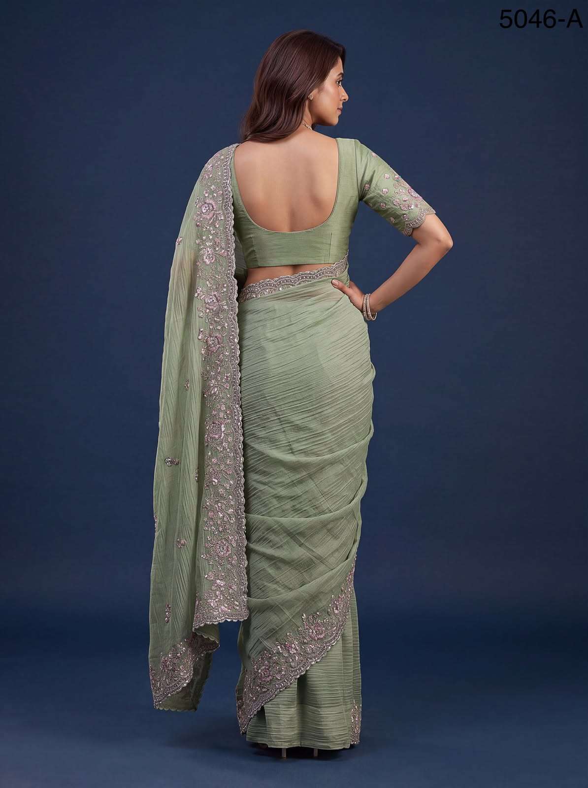  Extraordinary with Beautiful Color made of Premium Pure Bamburg fabric Wedding Saree wholesale in surat 5046